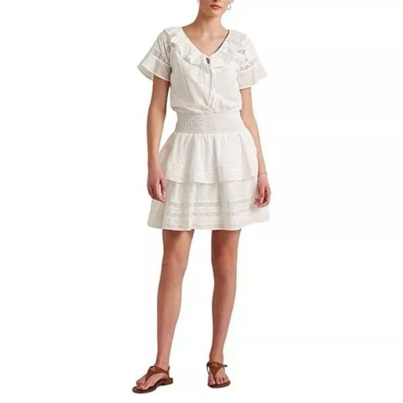 LAUREN Ralph Lauren White Summer Dress Size 12 - Picture 1 of 7